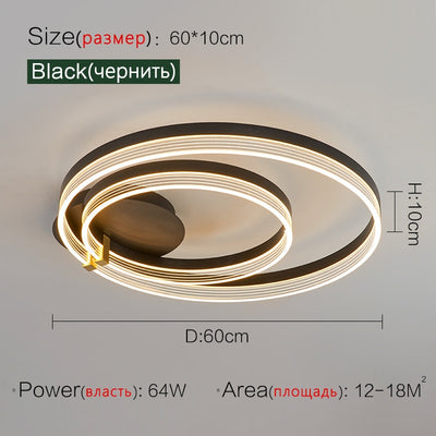 Deckenleuchte Rund Schwarz Gold